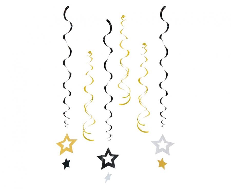 Star Glitter Stars, Banddekoration 6er-Set