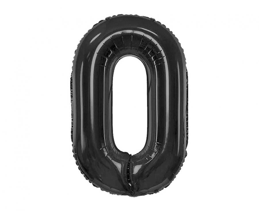 Nummer B&C Matt Black Schwarzer Nummer 0 Folienballon 85 cm