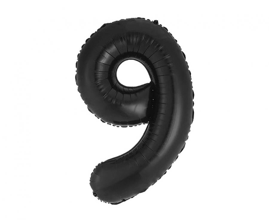 Nummer B&C Matt Black Schwarzer Zahl 9 Folienballon 85 cm