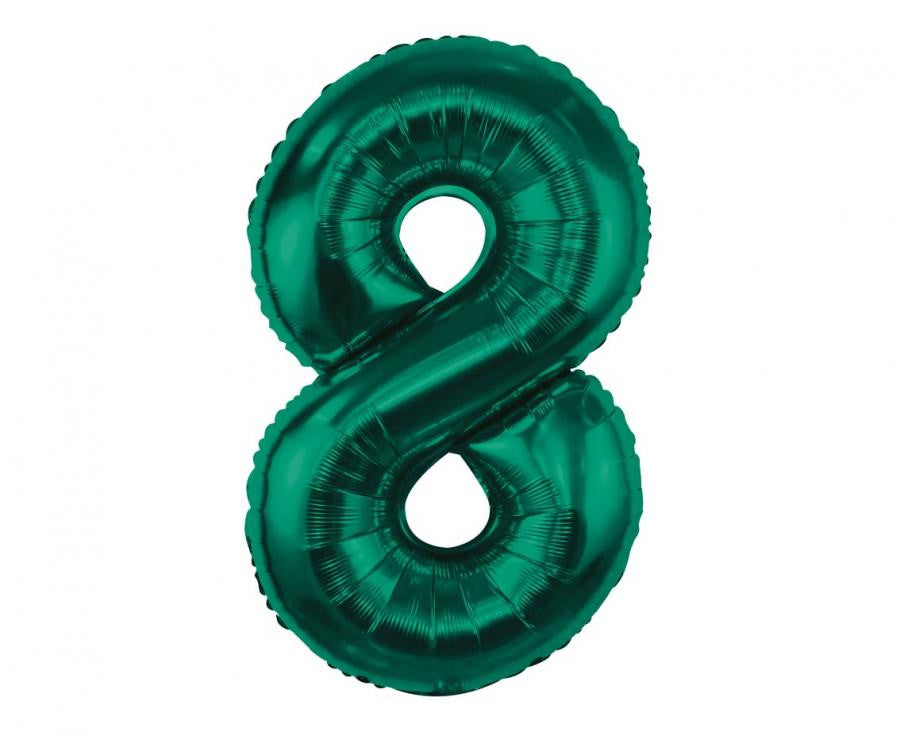 Nummer B&C Bottle Green Grüne Zahl 8 Folienballon 85 cm