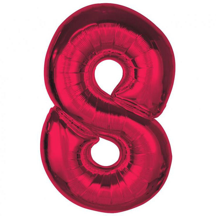Nummer Red Rote Zahlen 8 Folienballon 92 cm