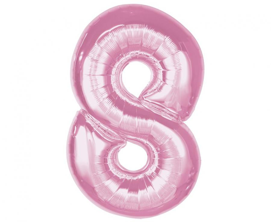 Nummer Light Pink Hellrosa Nummer 8 Folienballon 92 cm