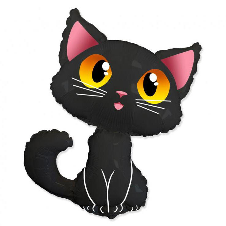 Halloween Black Schwarze Katze Folienballon 90 cm