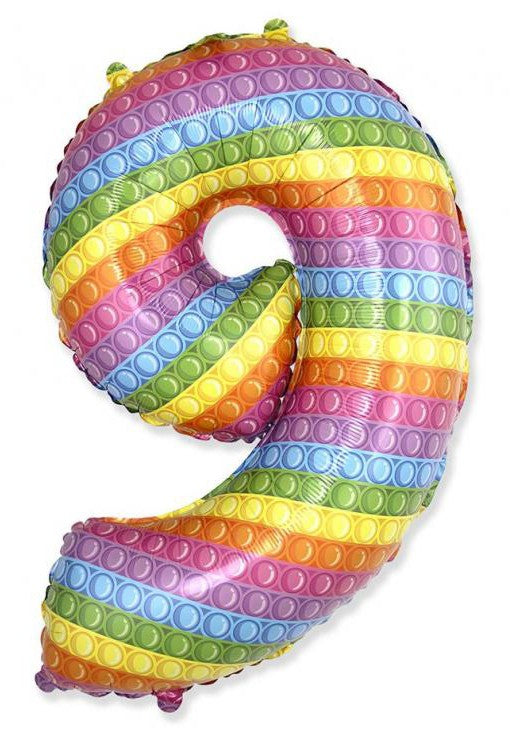 Nummer Pop It Zahl 9 Folienballon 69 cm (WP)