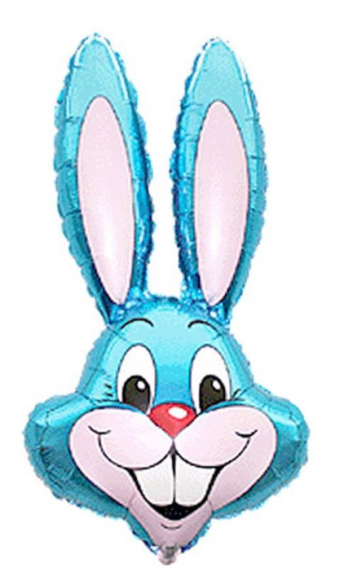 Hase Blue Blauer Kopf Folienballon 90 cm