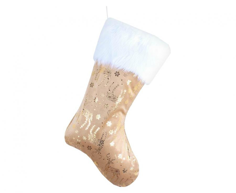 Weihnachten Gold Rentier Kaminstrumpf, Stiefel 49 cm