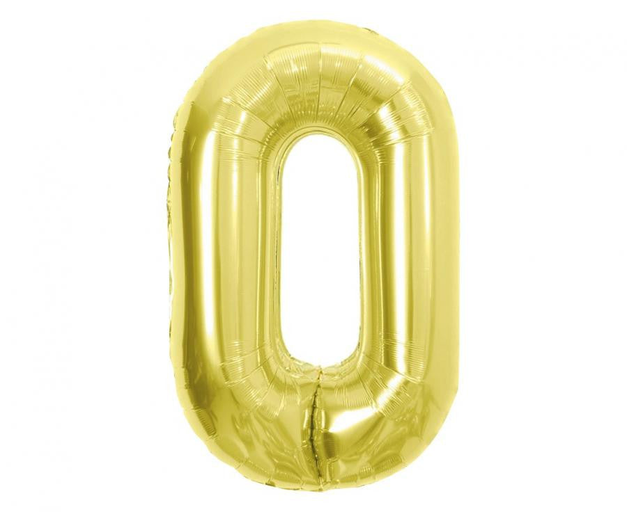 Nummer Light Gold Goldene Folienballon Zahl 0 85 cm