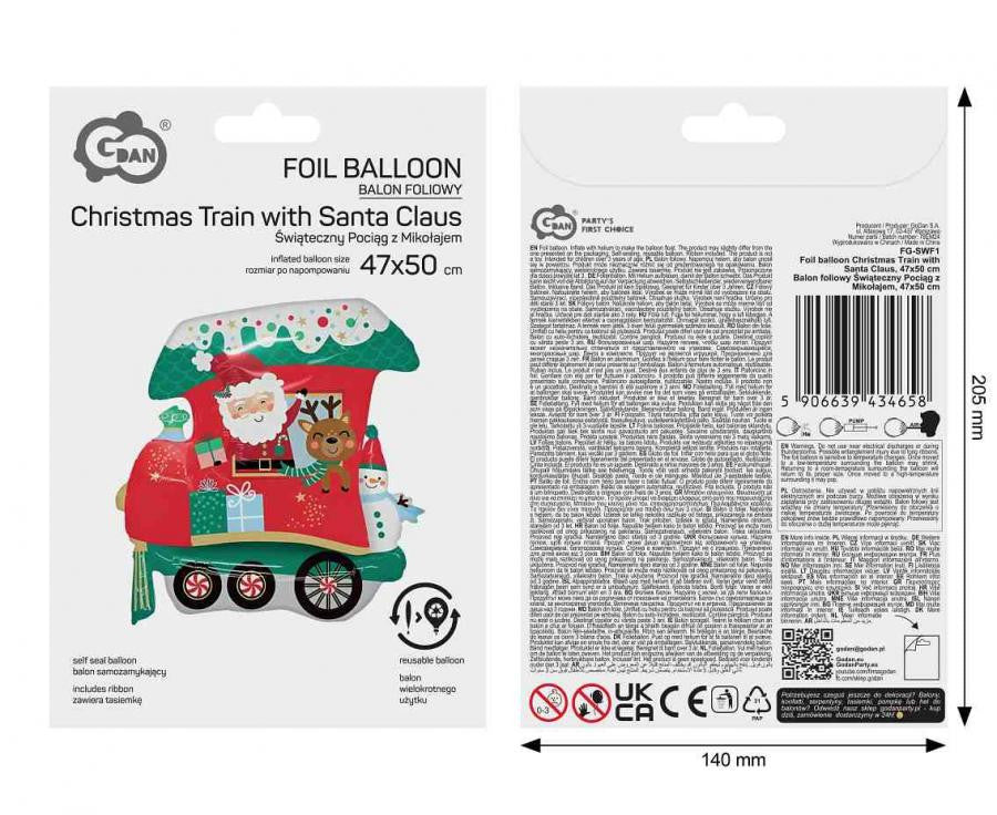 Weihnachten Train i Folienballon 50 cm