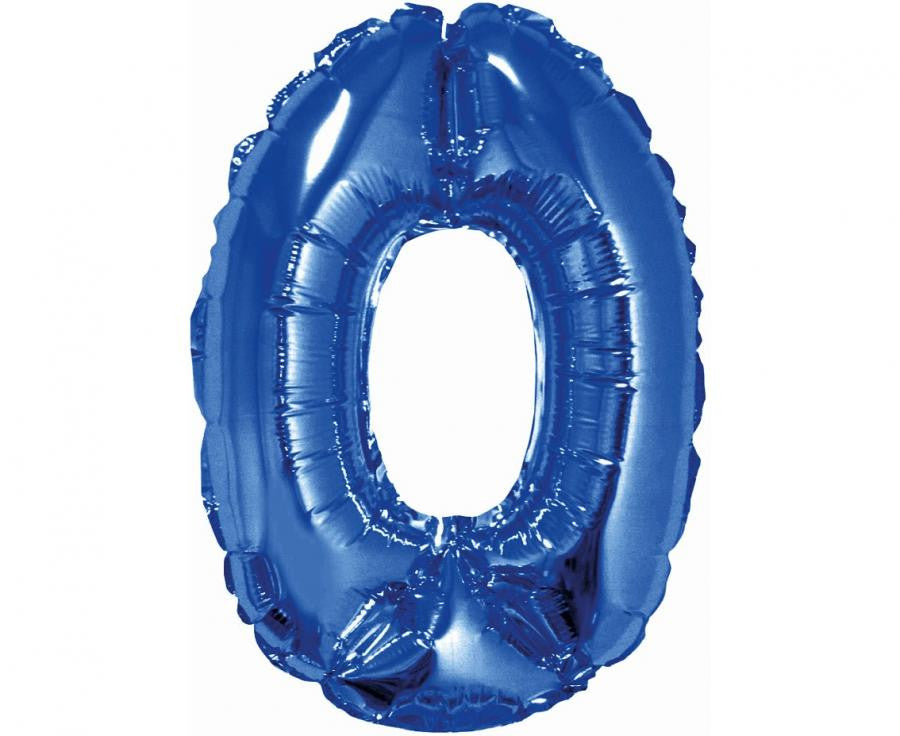 Nummer Blau 0 mini Zahlen Folienballon 35 cm