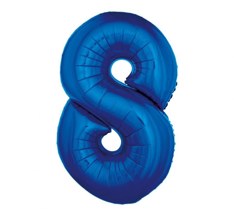Nummer B&C Blue Blauer Folienballon Nummer 8 92 cm