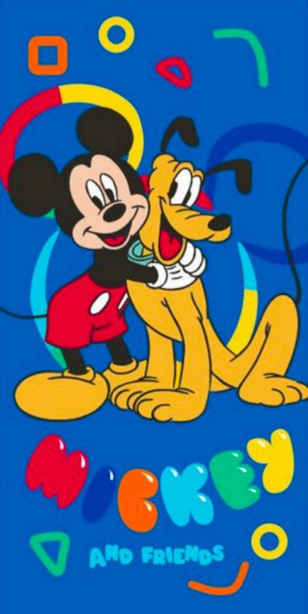 Disney Mickey Pluto Joy Badetuch, Strandtuch 70x140 cm (Schnelltrocknend)