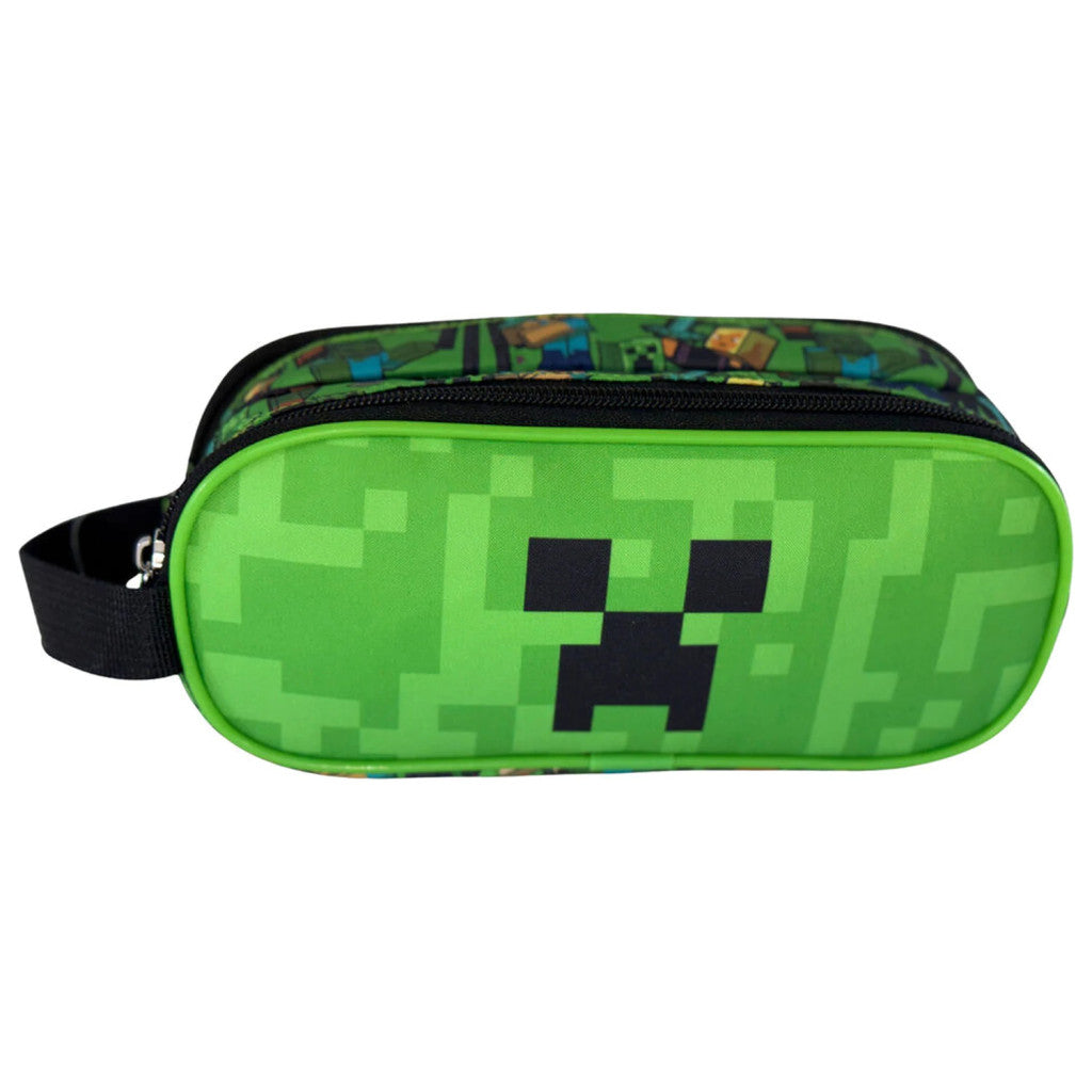 Minecraft Face 2 Fächer Federmäppchen 23 cm