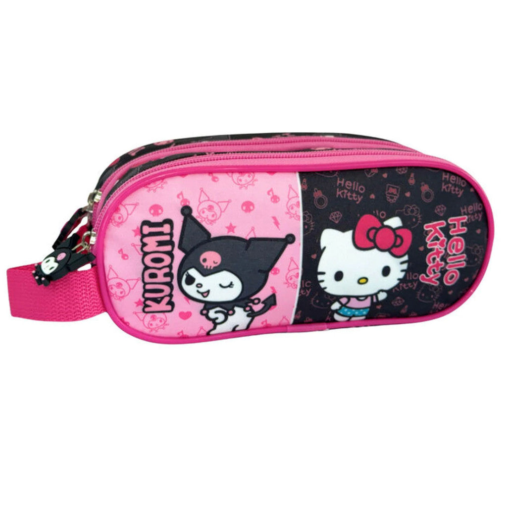 Hello Kitty & Kuromi Stifteetui mit 2 Fächern 23 cm