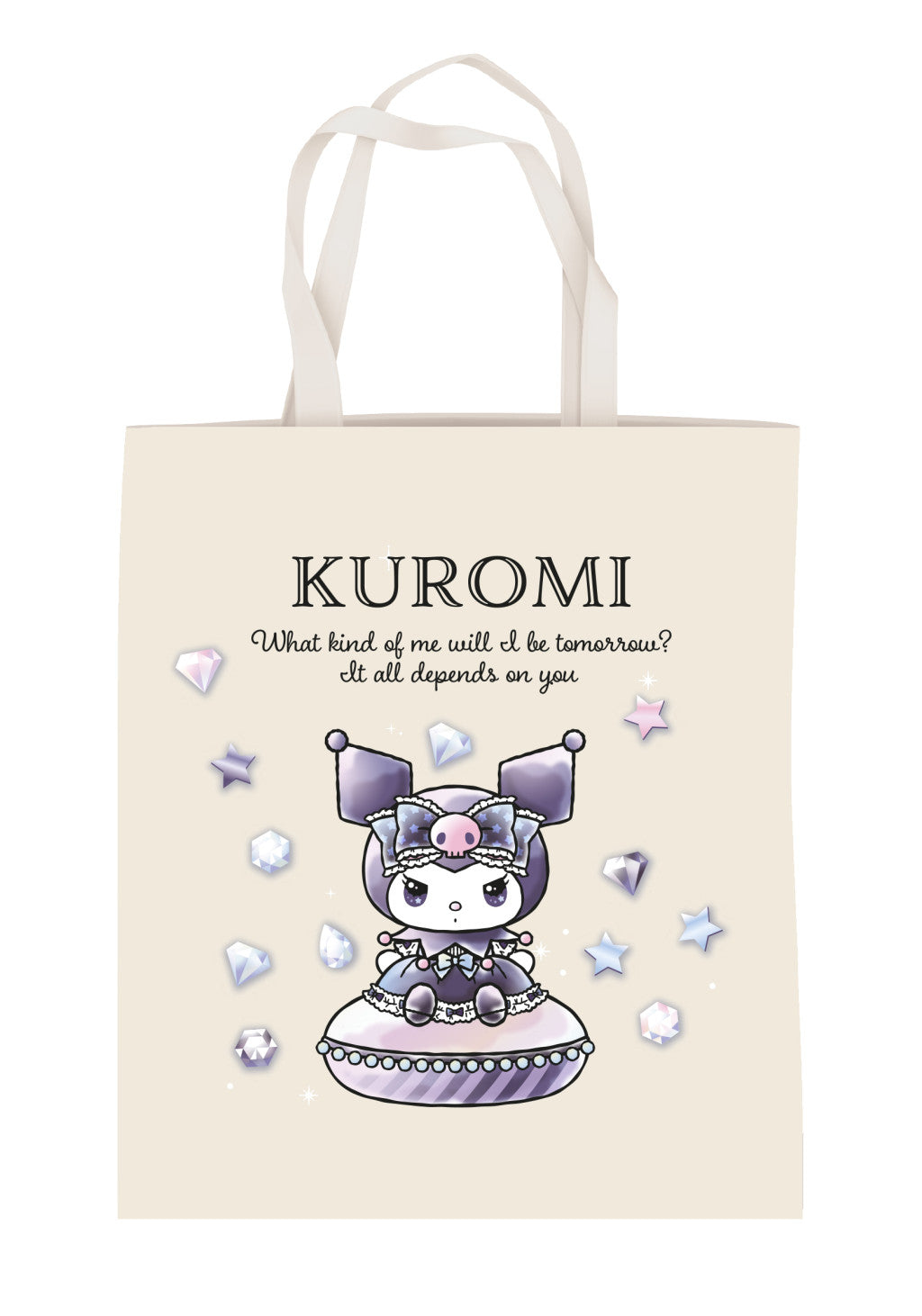 Hello Kitty Kuromi Diamond Baumwolltasche, Einkaufstasche 44 cm