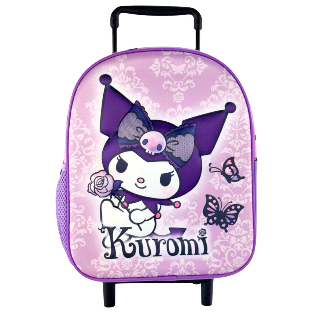 Hello Kitty Kuromi Purple rollbarer 3D Kindergarten-Rucksack, Tasche 32 cm