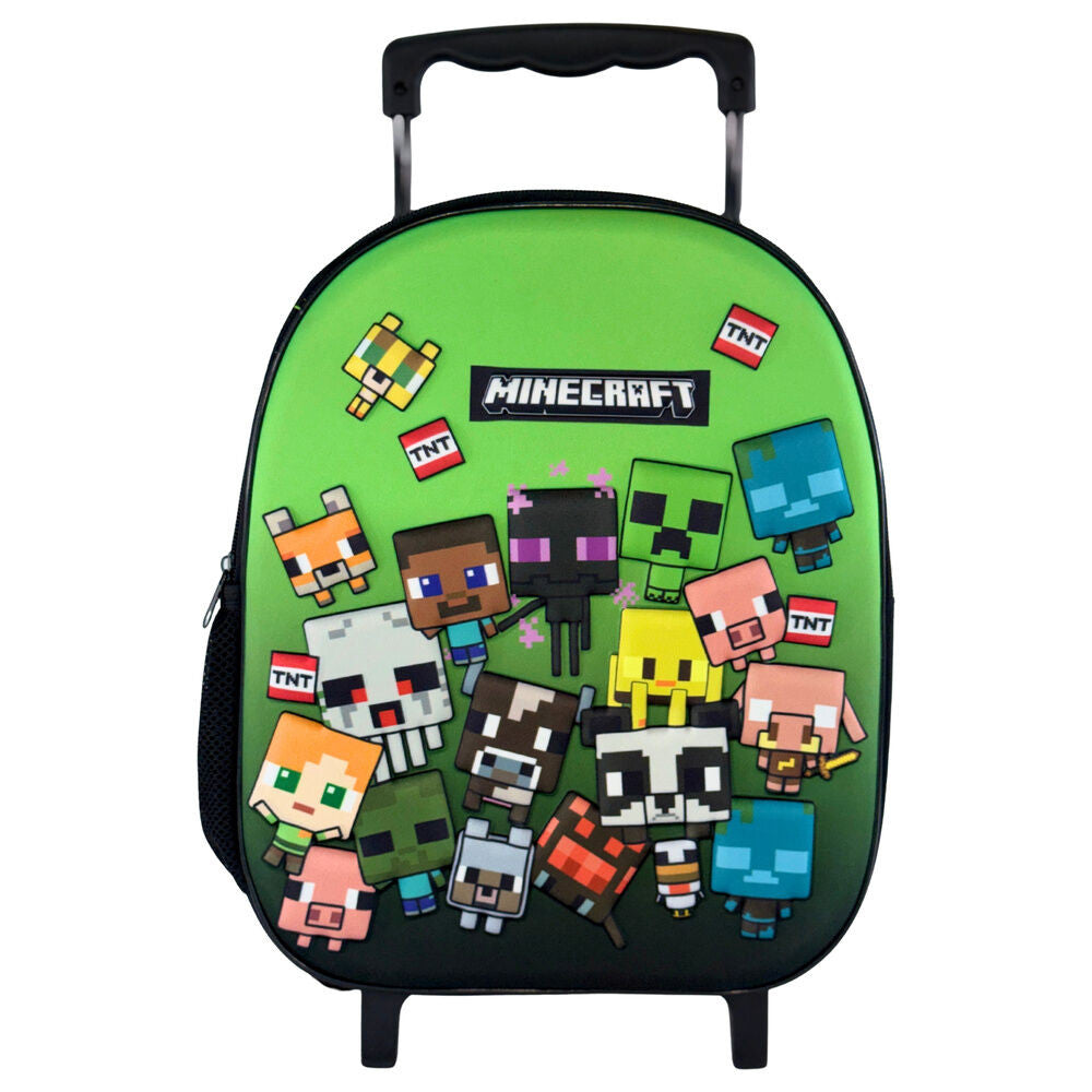 Minecraft Characters rollbarer Kindergartenrucksack 3D, Tasche 32 cm