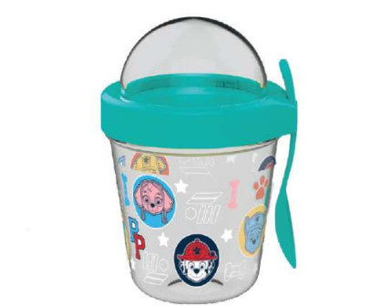 Paw Patrol Heads Becher Snackhalter mit Deckel und Löffel 350 ml