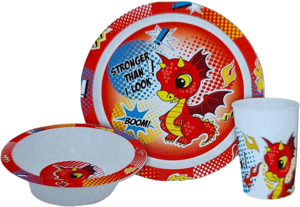 Drachen Dragon, BOOM Geschirrset, Mikro-Kunststoff-Set in Box