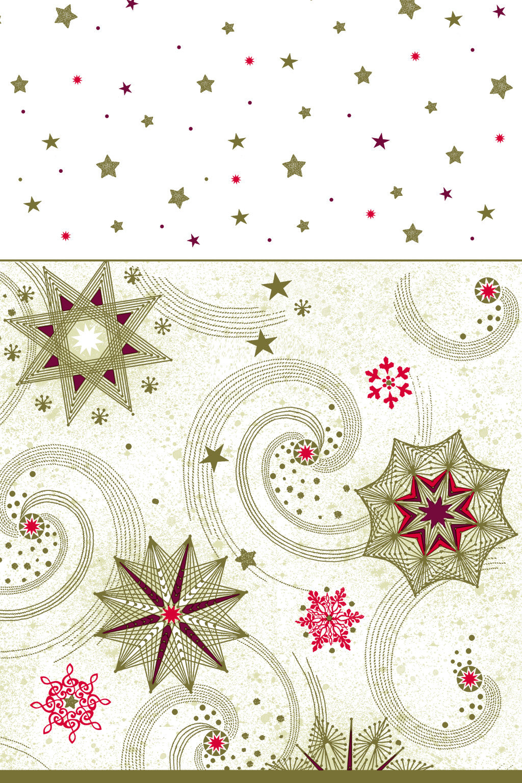 Weihnachten Gold Stars and Twirls Papiertischdecke 120x180 cm