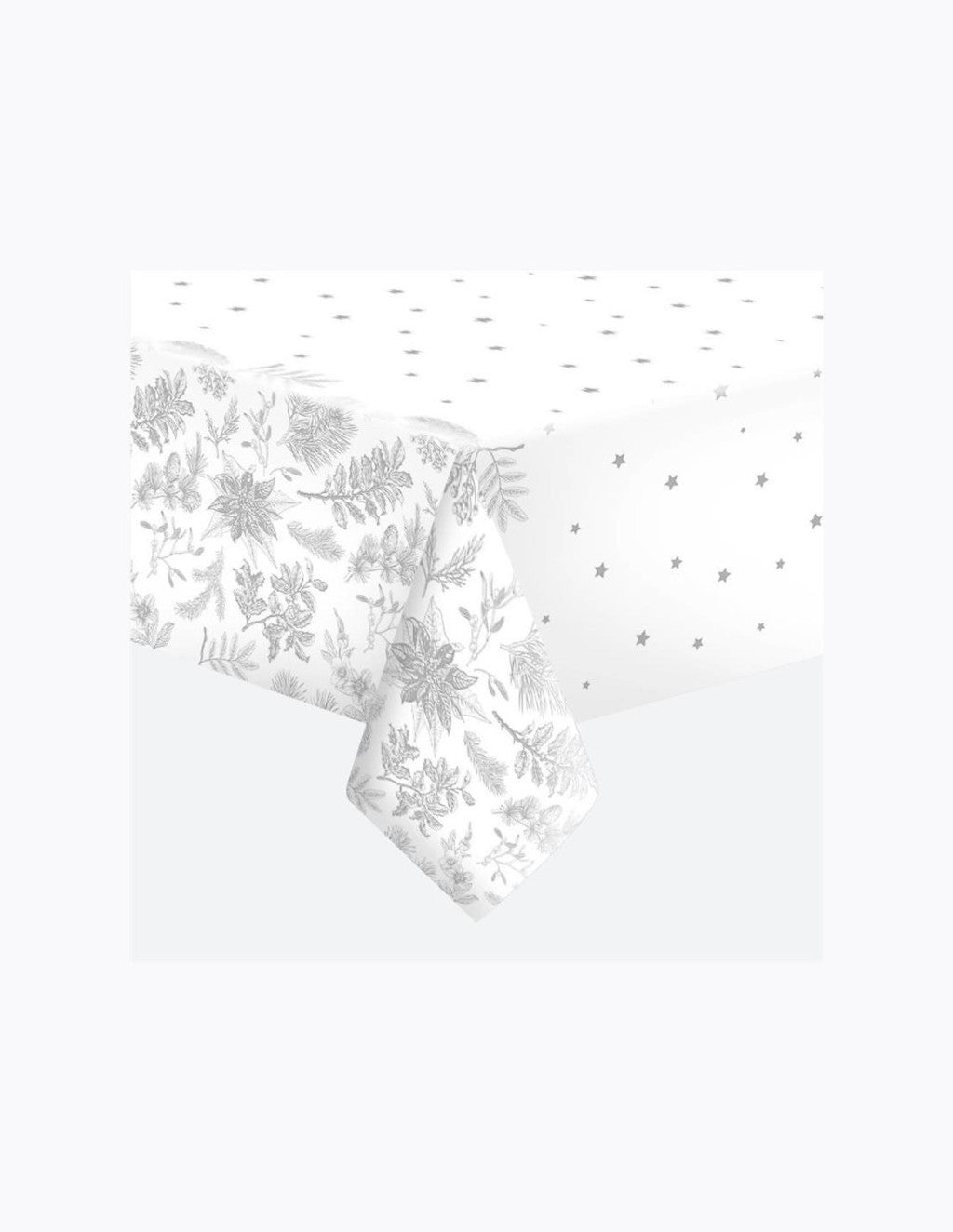 Weihnachten Botanical Silver Papiertischdecke 120x180 cm