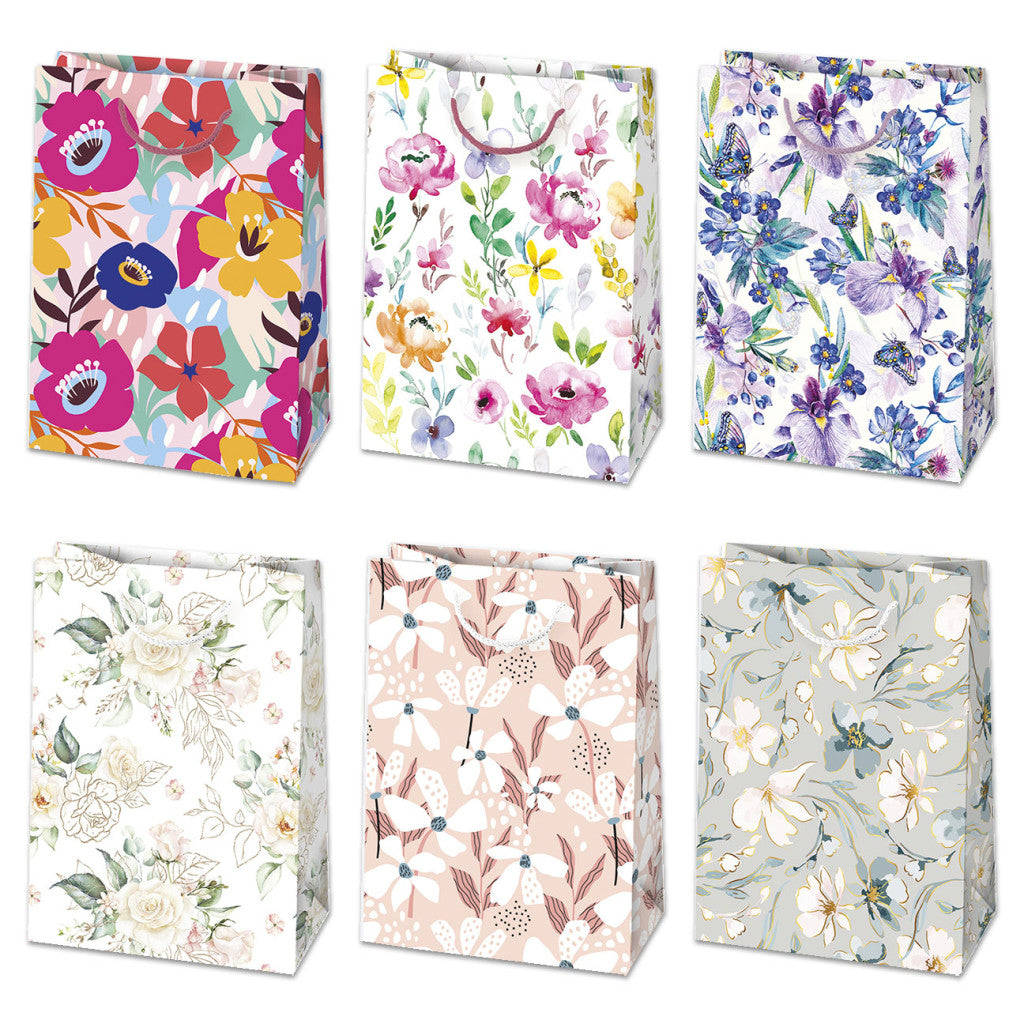 Farbe Blossom Blumen Papiergeschenktasche 23x32x11 cm