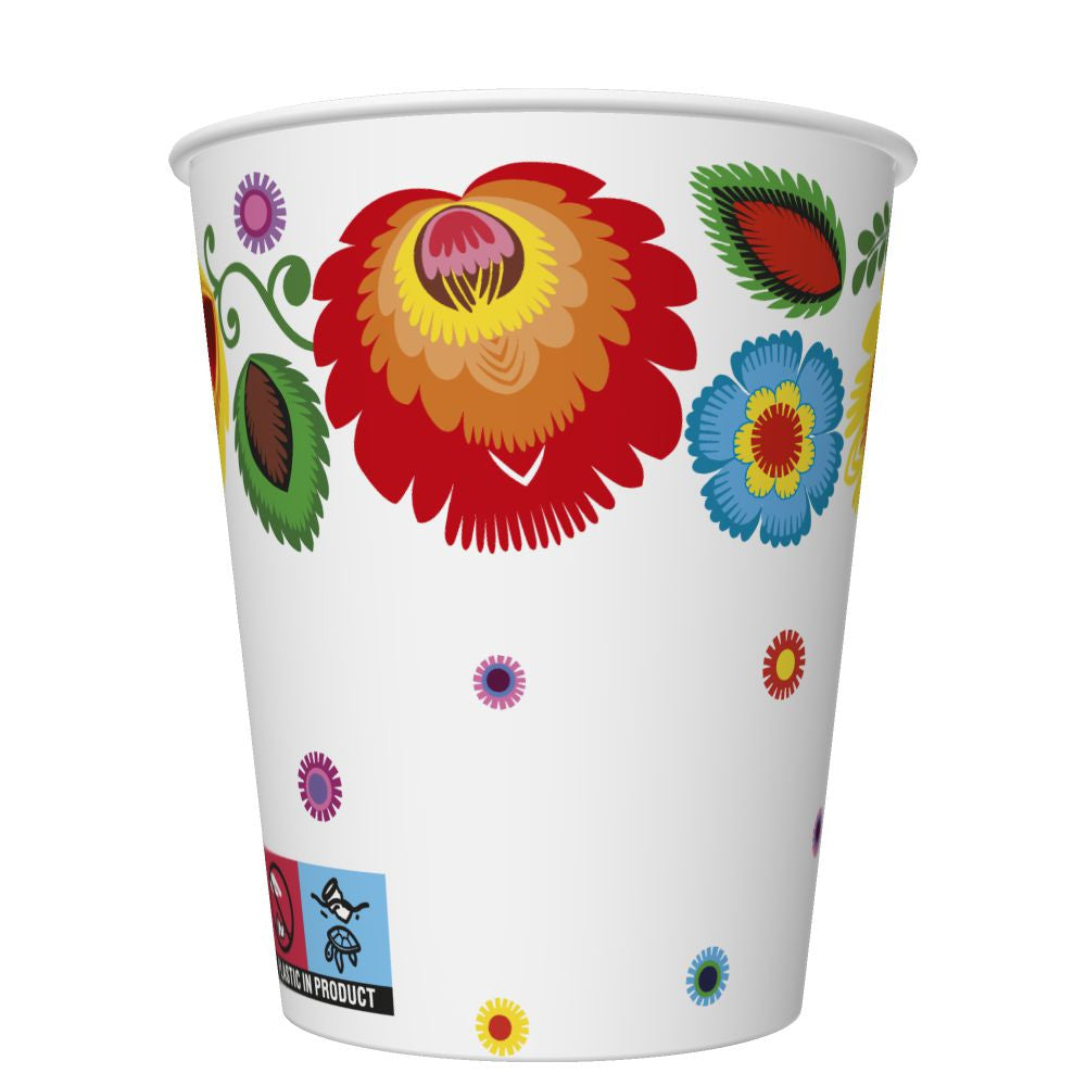 Farbe Cutout Papierbecher 8 Stück Set 250 ml