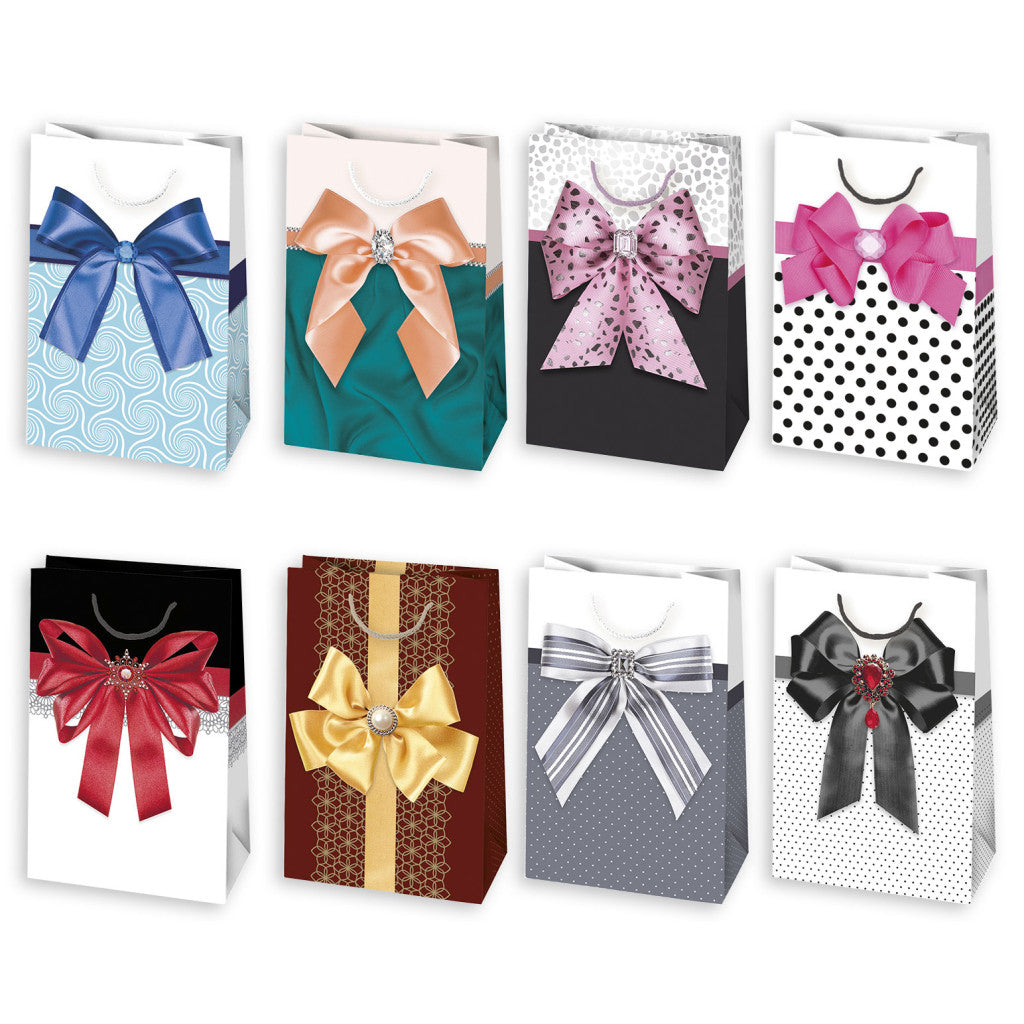 Farbe Elegant Bow Papiergeschenktasche, Geschenktasche 10x16x6 cm