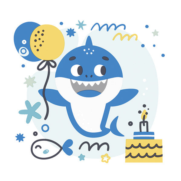 Geburtstag Blue Shark Happy Birthday Serviette 20er Pack 33x33 cm