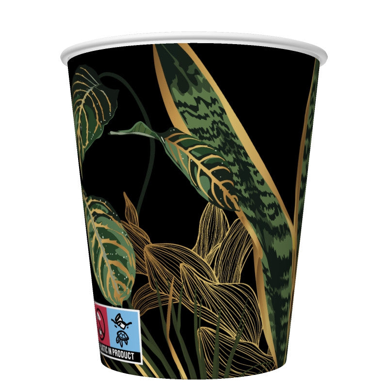Farbe Exotic Blatt Papierbecher 8 Stk 250 ml