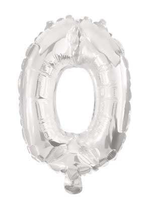 Nummer Riesen Nummer 0 Silber Folienballon 85 cm