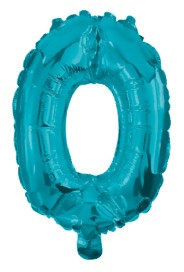 Nummer Mini 0 Blau Zahl Folienballon 32 cm