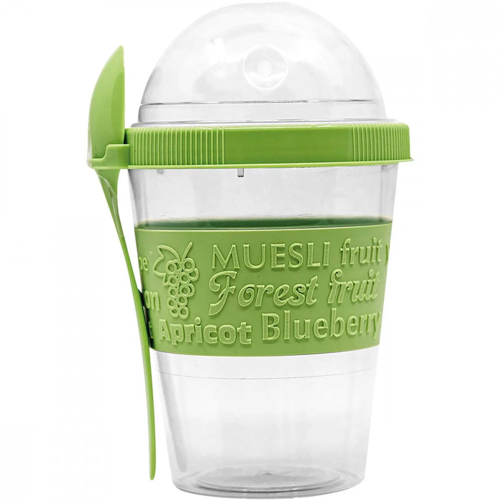 Lebensmittel Container, Snackbehälter mit Deckel und Löffel 500 ml