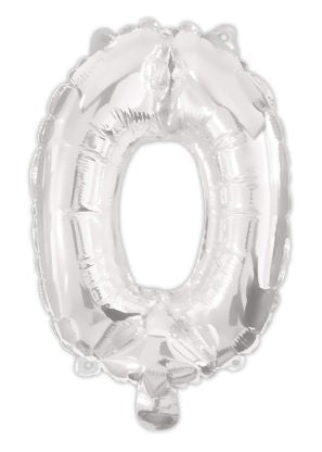 Nummer Silber, Silber 0-Zahl Folienballon 95 cm