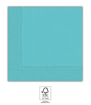 Farbe Unicolour Blau Light Blue Servietten 20 Stk 33x33 cm FSC