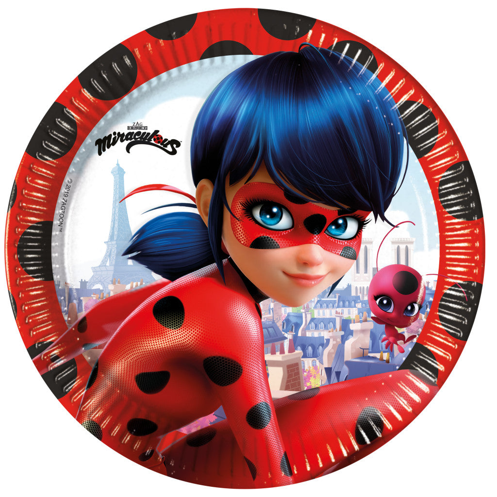 Miraculous Geschichten von Ladybug und Cat Noir Hero Pappteller 8 Stk 23 cm FSC