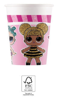 LOL Surprise! Glitterati Papierbecher 8 Stk 200 ml FSC