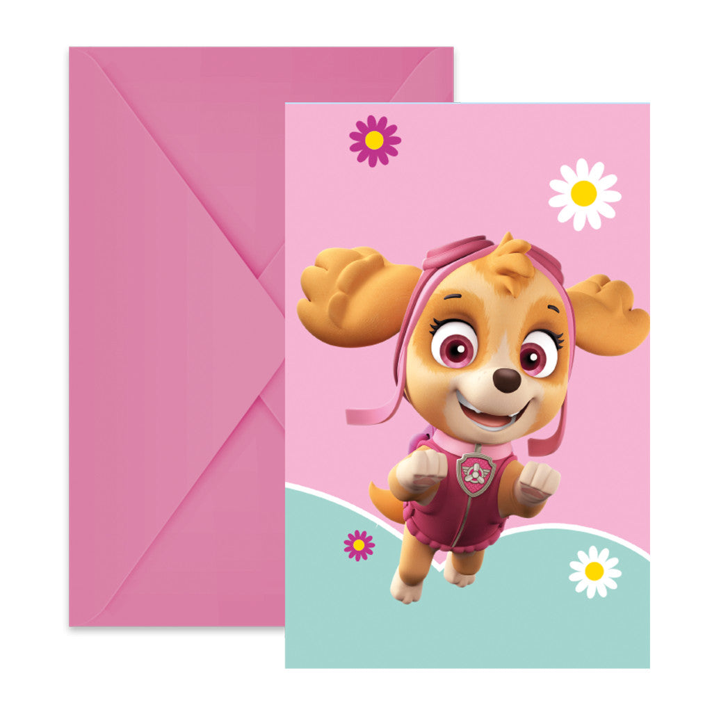 Paw Patrol Skye and Everest Party Einladung 6 Stk FSC