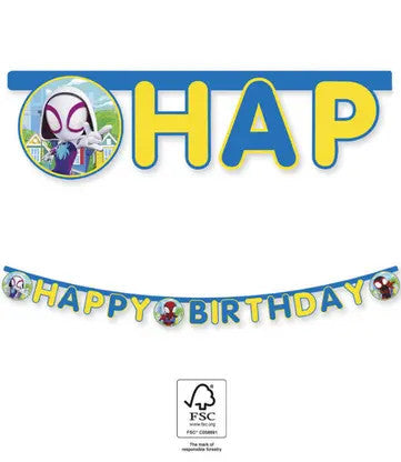 Spiderman Spidey Happy Birthday Schild FSC 2 m