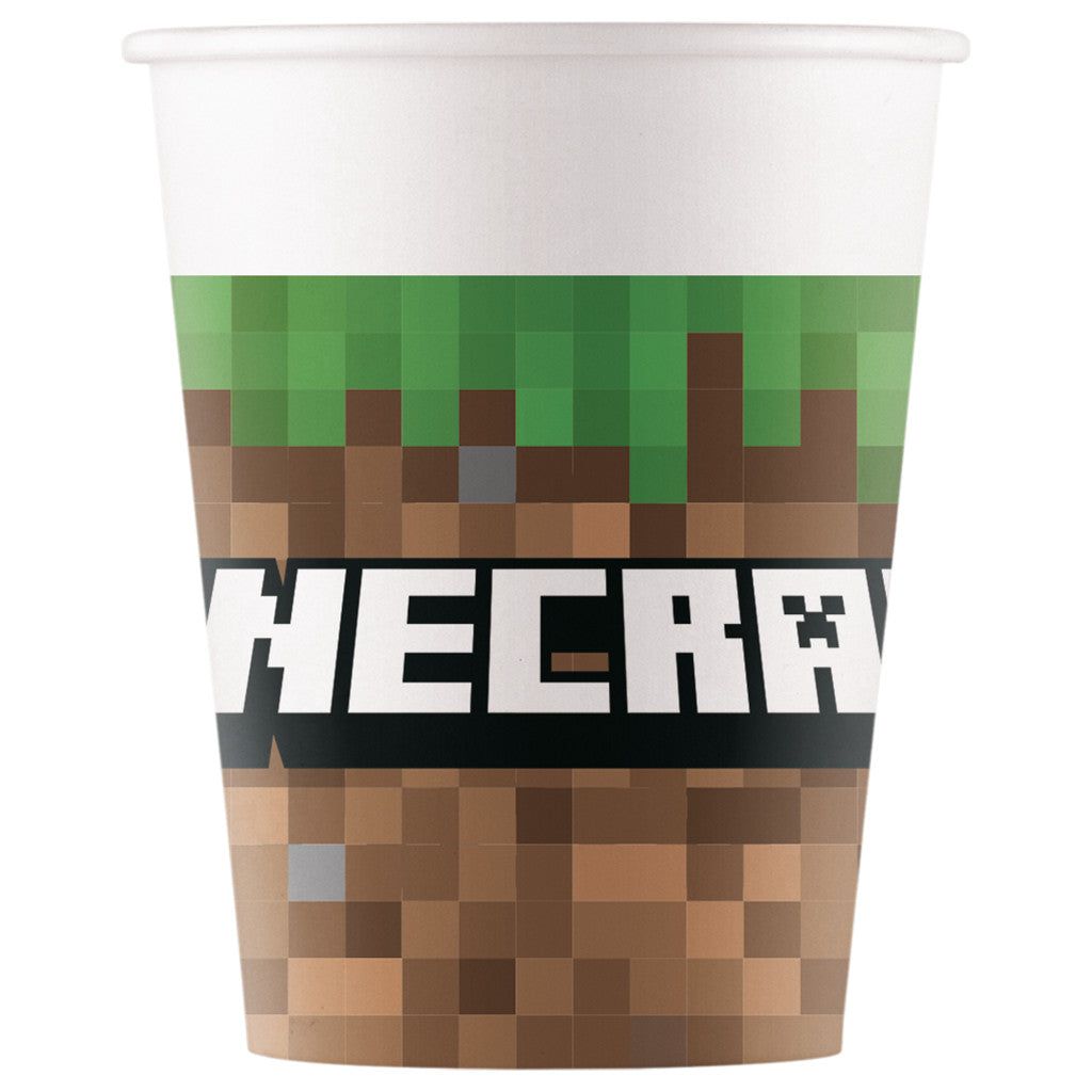 Minecraft Green Papierbecher 8 Stk 200 ml FSC