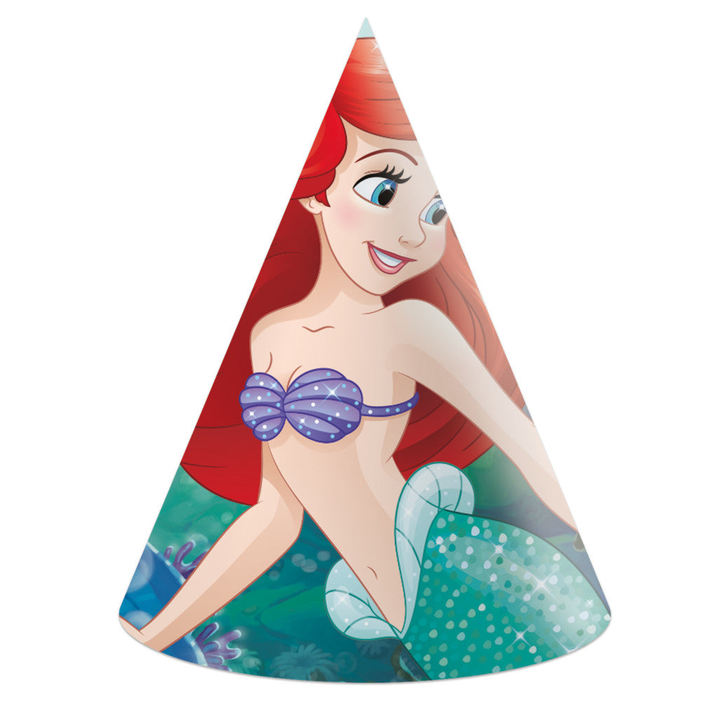 Disney Prinzessin Ariel Curious Partyhut, Dreispitz 6 Stk. FSC
