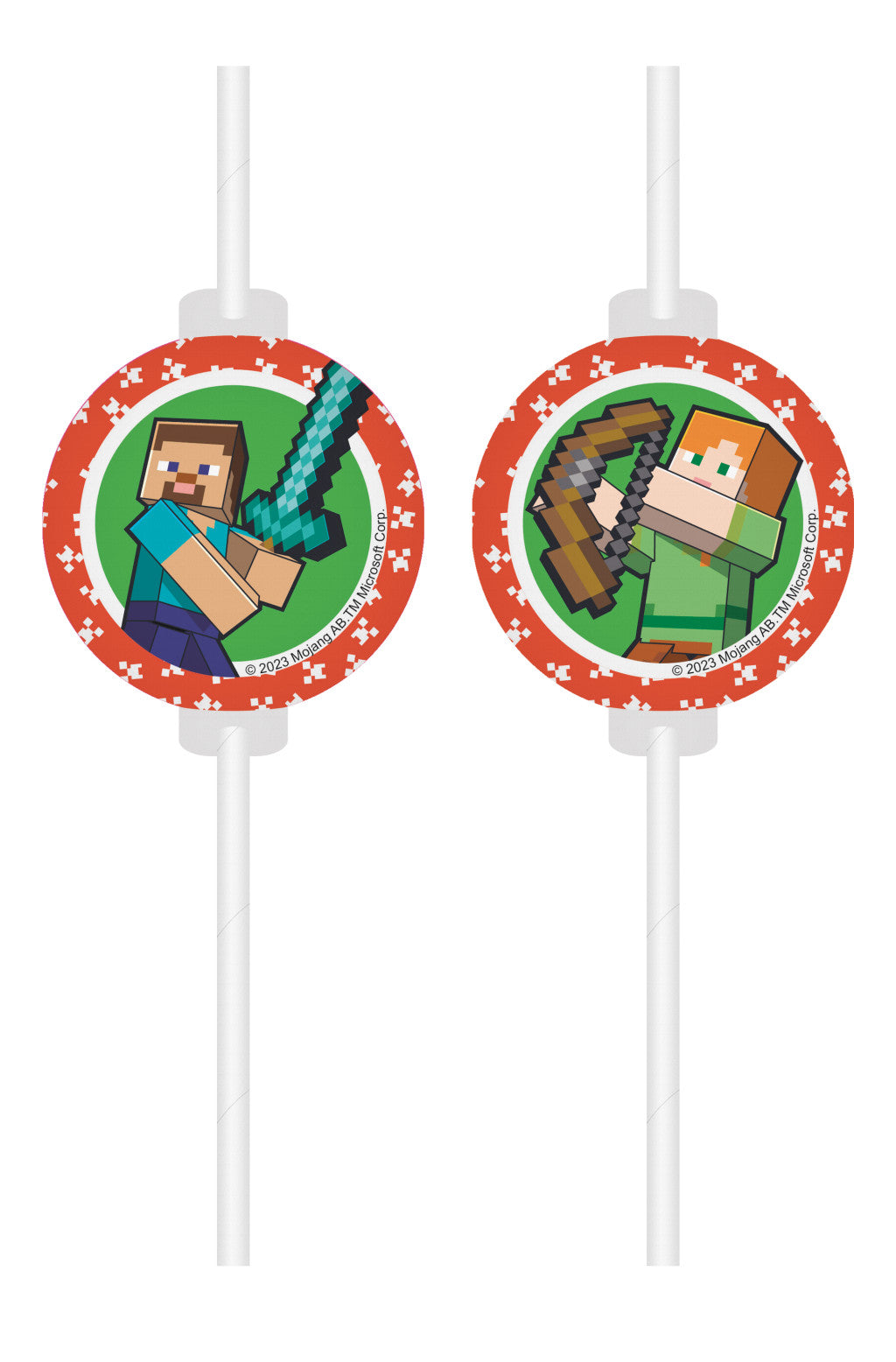 Minecraft Green Papierstrohhalm, 4er-Set FSC