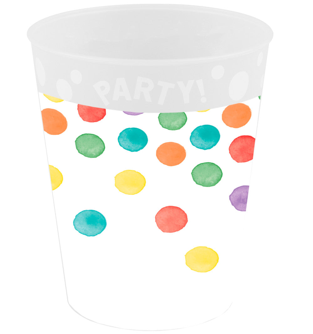 Farbe Multiwatercolor Party Micro Premium Kunststoffbecher 250 ml
