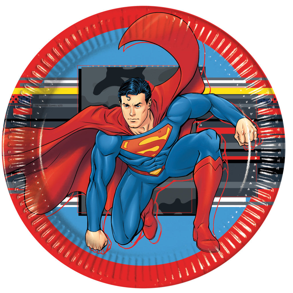 Superman Krypton Papierteller 8-teiliges Set 23 cm FSC