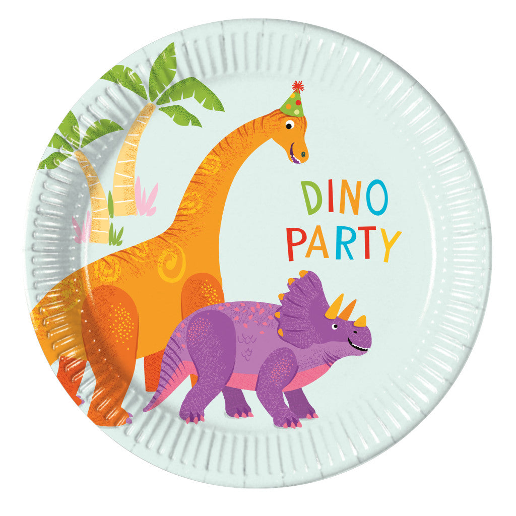 Dinosaurier Party Pappteller 8 Stk 20 cm FSC