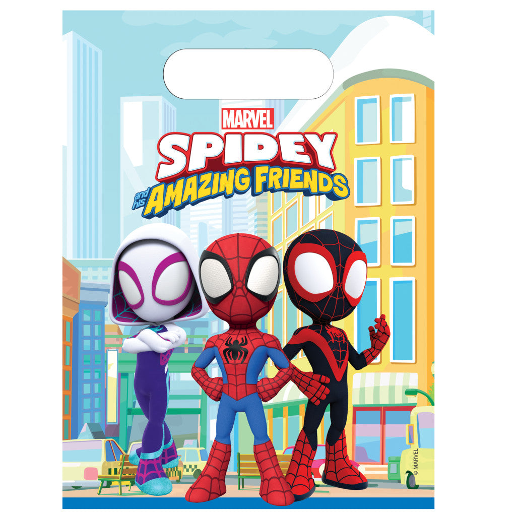 Spiderman Spidey Plastikgeschenktüte, 6er-Pack
