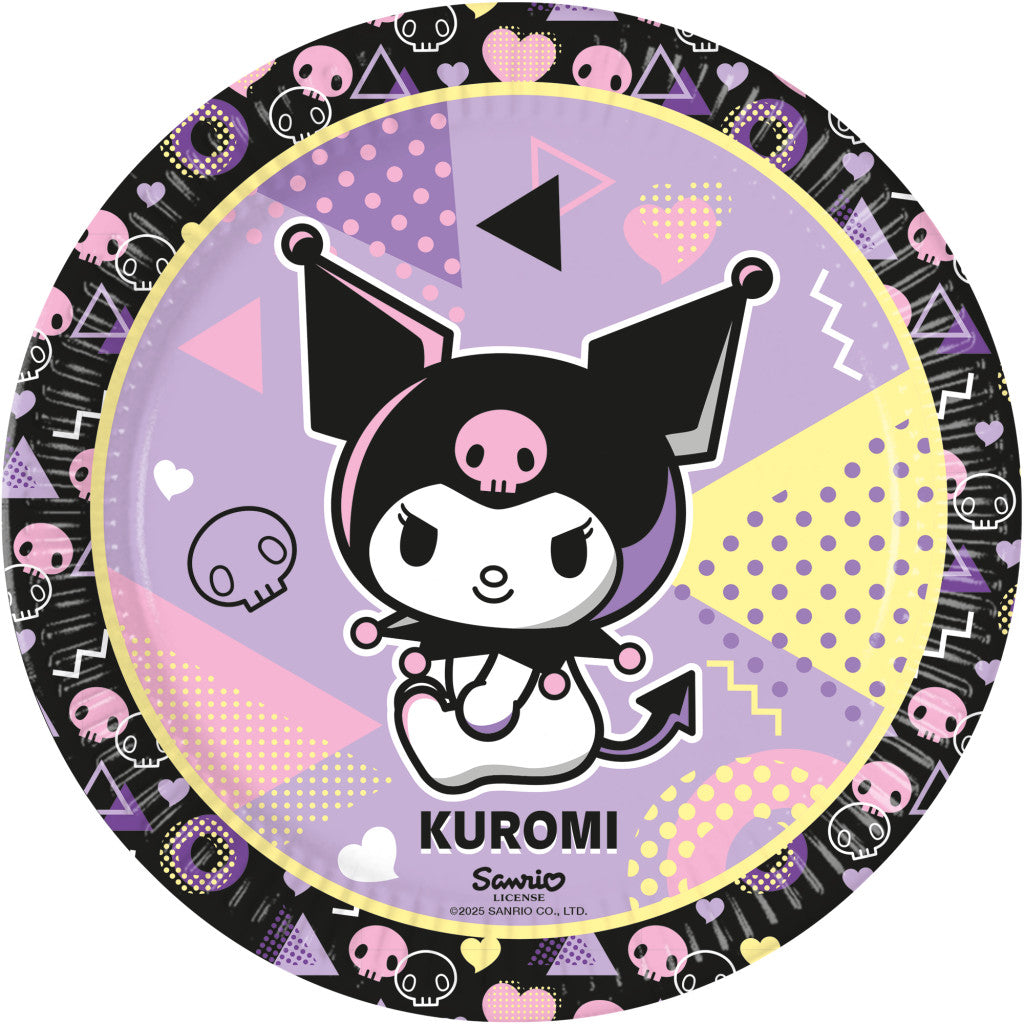 Hello Kitty Kuromi Pop Art Papierteller 23 cm, 8 Stk, FSC