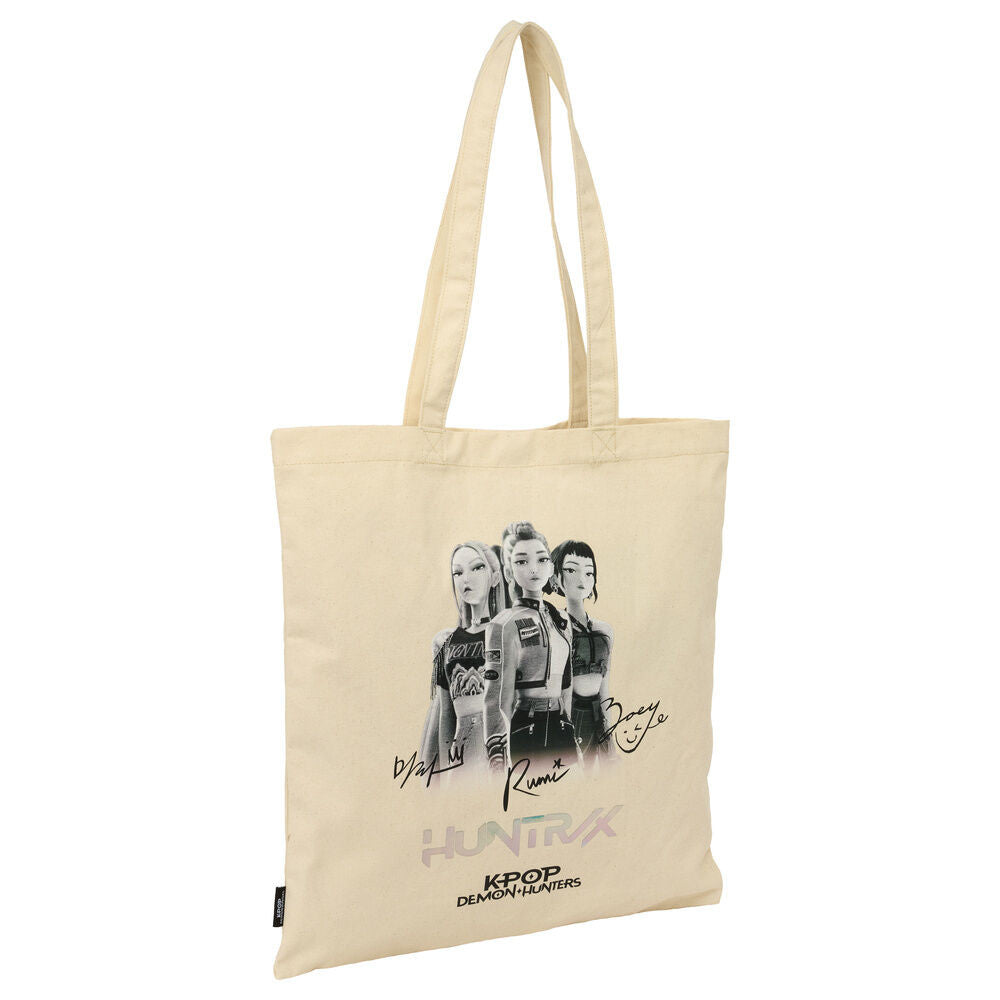 K-pop Demon Hunters Tour Canvas Schultertasche mit Druckknopf, Einkaufstasche 42 cm