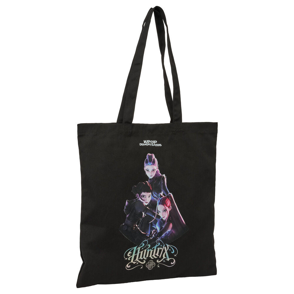 K-pop Demon Hunters Warriors Canvas Schultertasche mit Knopf, Einkaufstasche 42 cm