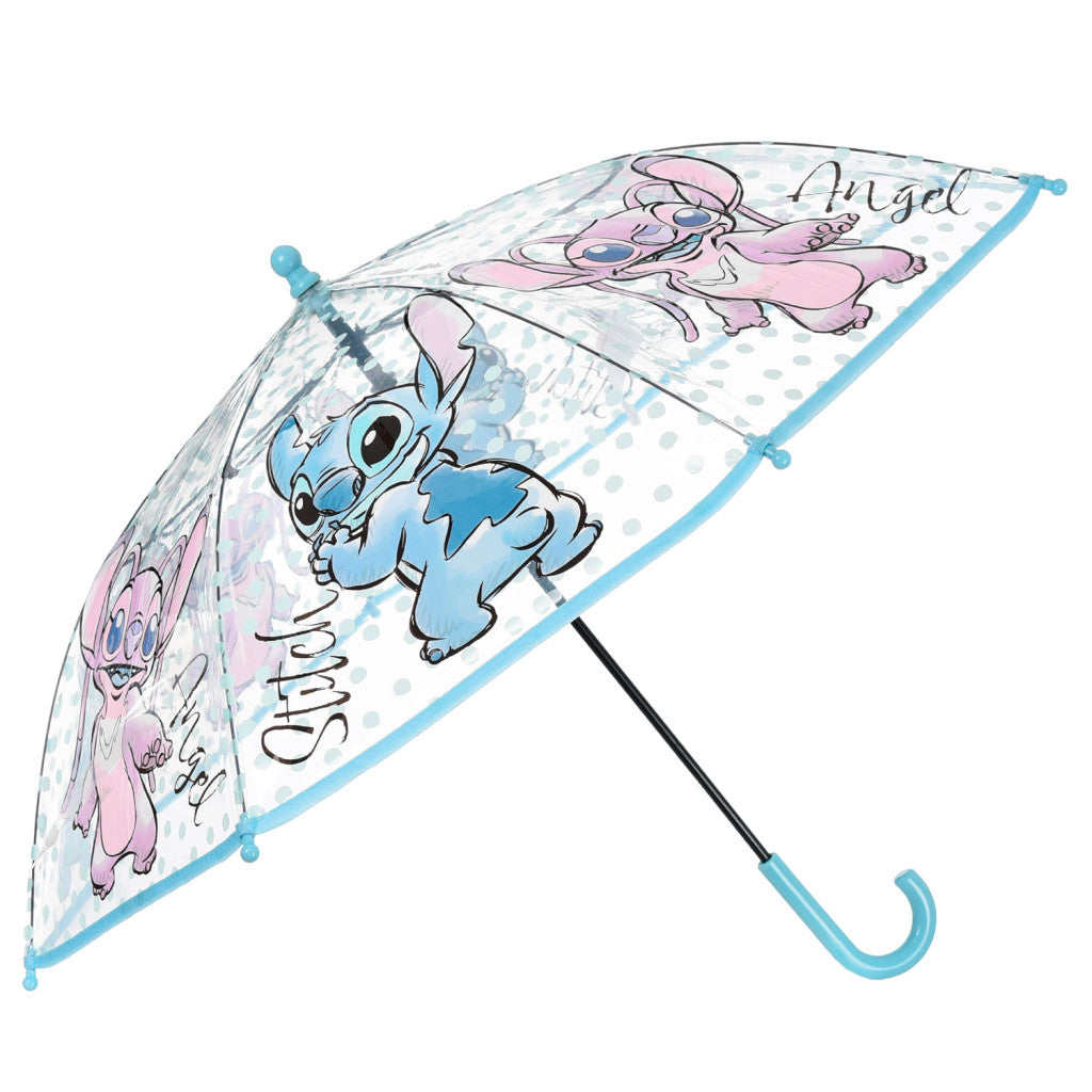 Disney Lilo und Stitch Angel durchsichtiger Kinderregenschirm Ø72 cm