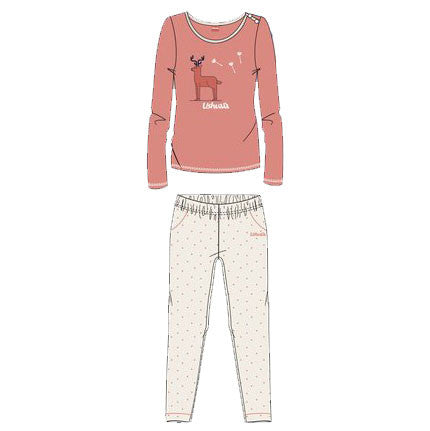 Ushuaia Fawn Rentier Damen Langarm Pyjama S-XXL